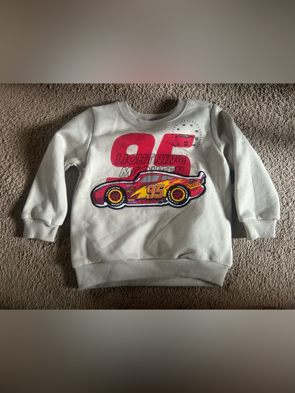 Kids Lightening McQueen Graphic Sweatshirt - Cream